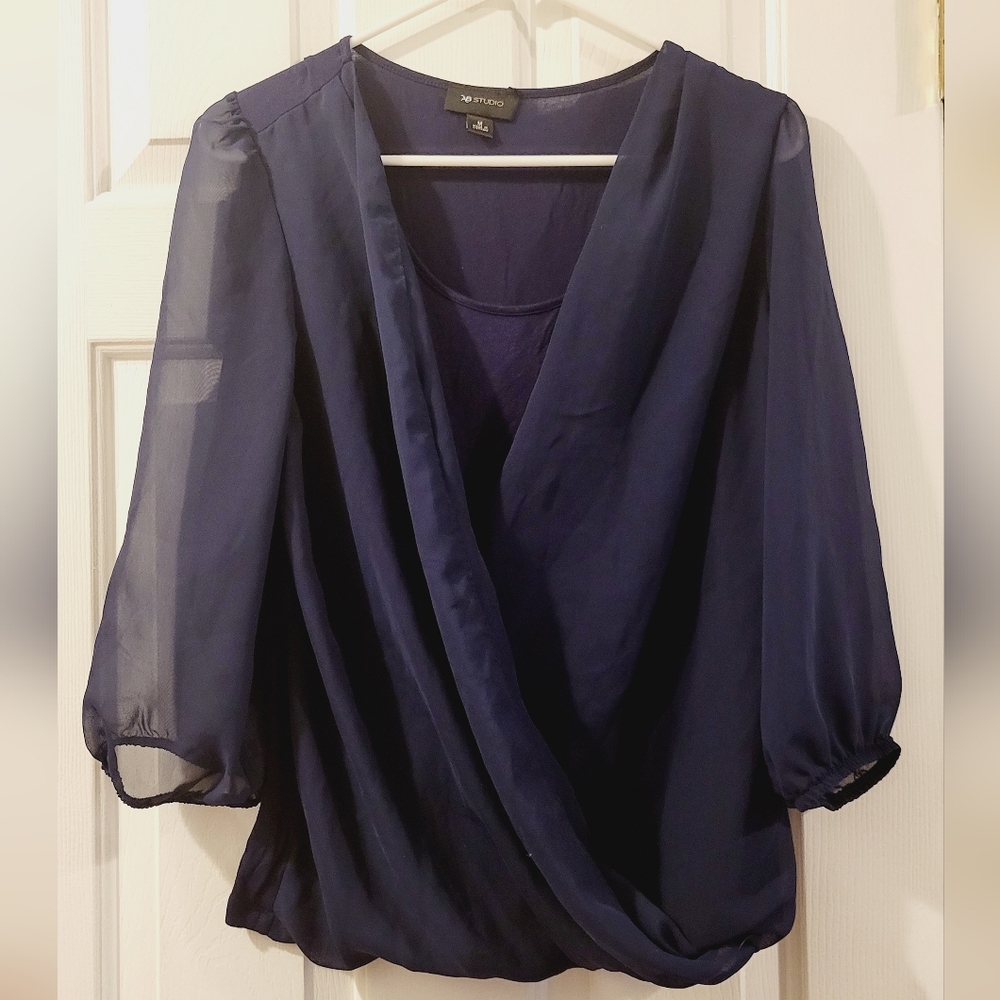 Ab Studio Medium Navy Nice blouse